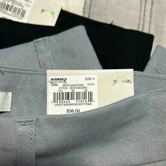 Croft & Barrow New with Tags Women’s Capri Mid Rise Size 4 Black and Gray - Picture 9 of 9